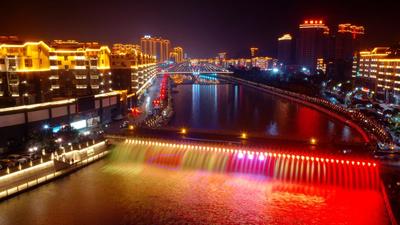 江西芦溪袁河两岸夜景