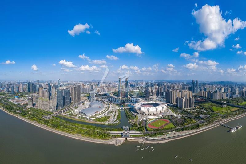 浙江杭州：奥体中心全景风光-人民图片网