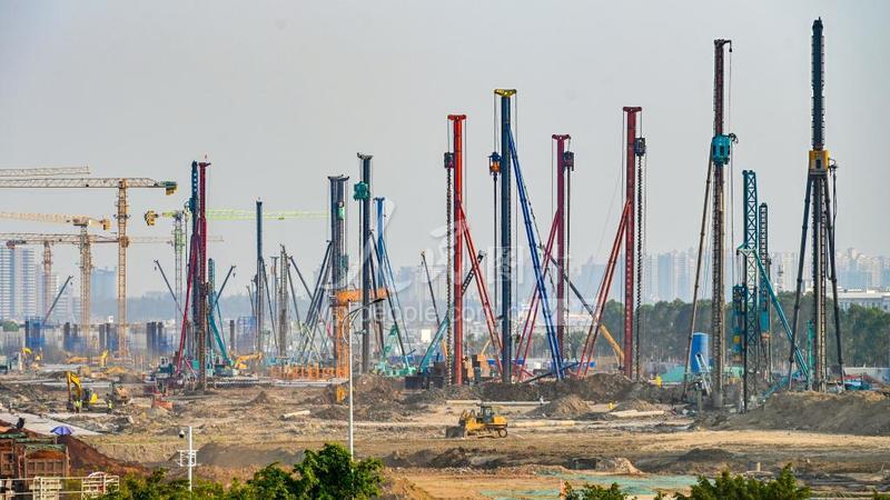 海口新海港和南港“二线口岸”(货运)集中查验场所建设项目施工正酣-人民图片网