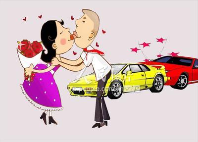 漫画两车相撞撞出爱情火花