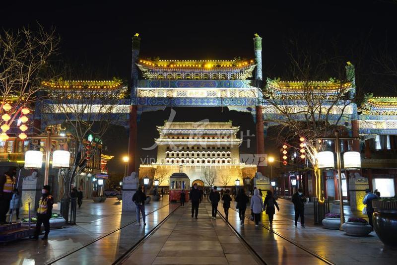 北京:前门大街夜色美-人民图片网