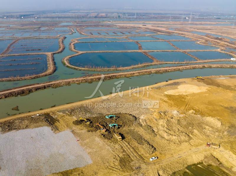 安徽肥东:十八联圩湿地建设忙-人民图片网