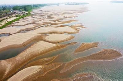 湖北枝江:长江沙浪生态景观-人民图片网