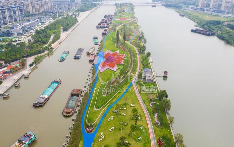 江苏南通:运河分水岛景观尽显生态之美-人民图片网