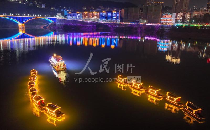 湖南保靖:夜游酉水“明珠”入画-人民图片网
