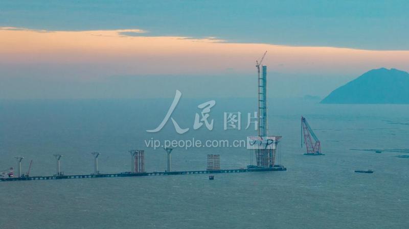 广东珠海：黄茅海跨海通道建设有序推进-人民图片网