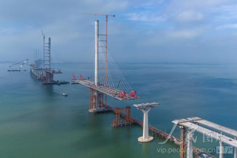 广东珠海：黄茅海跨海通道建设有序推进-人民图片网
