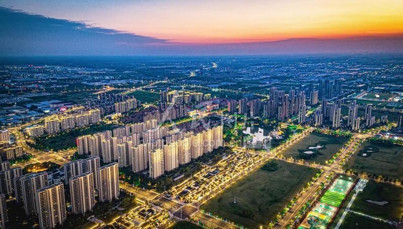 江苏宿迁:红霞绚丽 城市如画-人民图片网